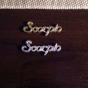 NEW SCORPIO ZODIAC GOLD  &  SILVER TONE 3D METAL NAIL CHARMS (2PCS)